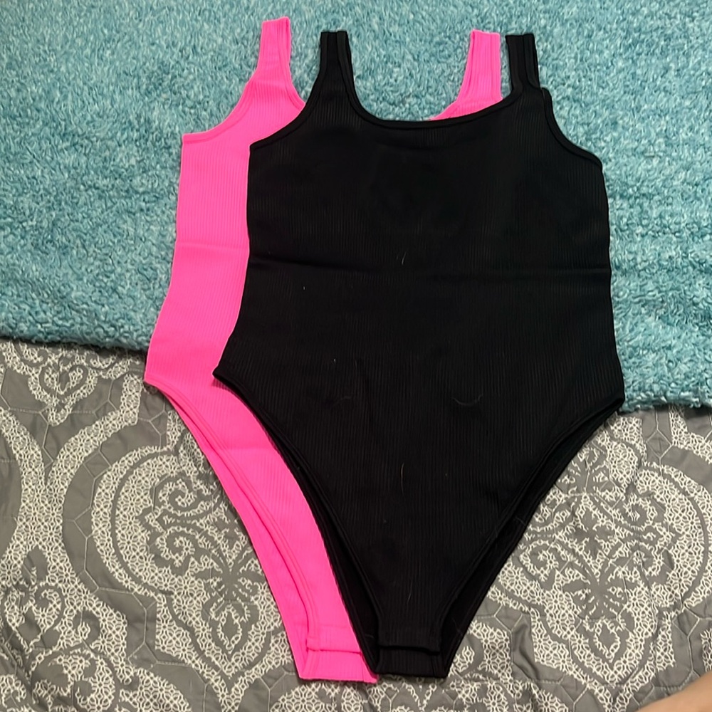 Never Been Worn Pink and Black Slimming Body Suits | Large